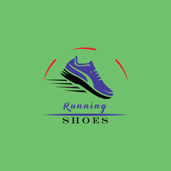 Fototapeta premium Unisex sport shoe logo illustration with colorful design
