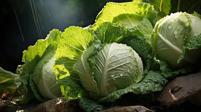 cabbage green vegetable clipping path, full depth of field
