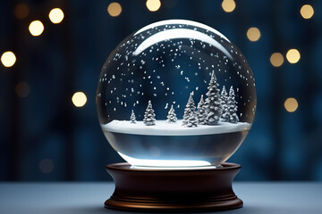 Fototapeta na wymiar Magical Snow Globe Captivating Winter Wonderland Encased in a Glass Sphere. created with Generative AI