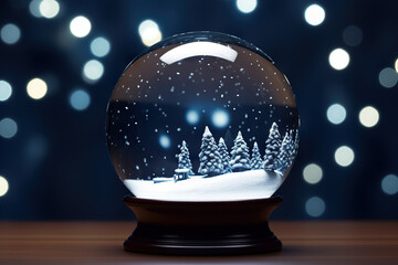 Fototapeta na wymiar Magical Snow Globe Captivating Winter Wonderland Encased in a Glass Sphere. created with Generative AI