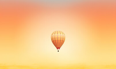  a hot air balloon flying in the sky over a field.  generative ai