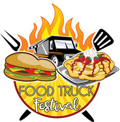 food truck festival icon vector