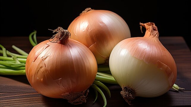 Fresh onion vegetable AI generated image