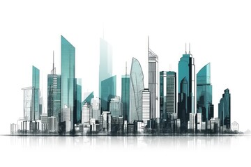 Fototapeta premium panorama city illustration material