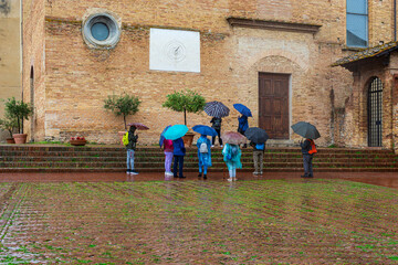 San Gimignano  in the rain - 624071186