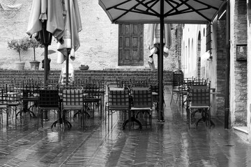 Cafe on a rainy day - 624071196