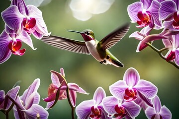orchid and humingbird generated ai