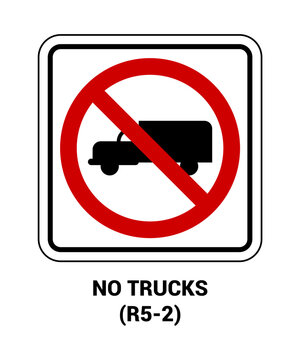 NO TRUCKS , Regulatory Road Signs with description