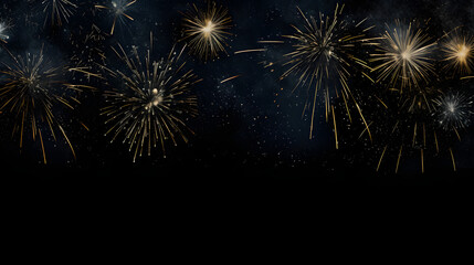Silvester Fireworks in the night sky