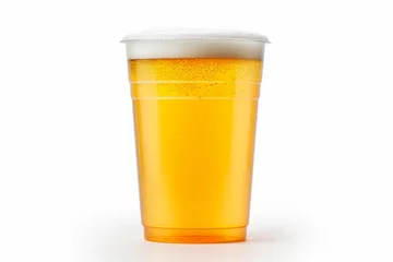 Foto op Plexiglas Beer, ale or lager in a plastic disposable cup. High quality photo © Starmarpro