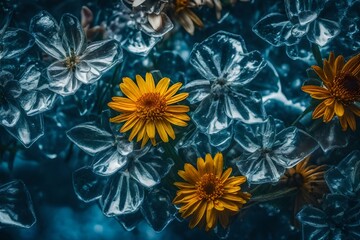 yellow flowers background generated ai 