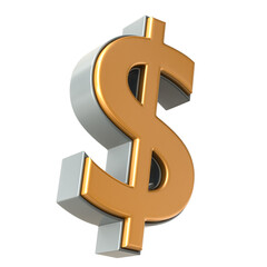 Symbol Dollar 3d render
