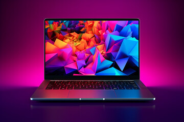 sleek and modern laptop with a high-resolution display, perfect for showcasing digital design & presentations, Created with AI tool