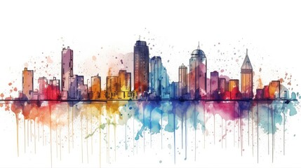 Fototapeta premium Color city horizon illustration