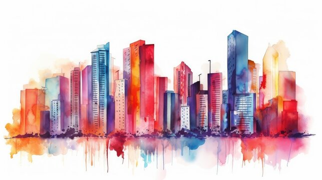 Color city horizon illustration