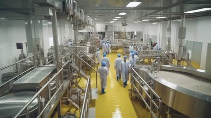 Food Processing Company: They may use photographs of their large-scale food processing facilities, highlighting their commitment to quality and food safety - obrazy, fototapety, plakaty