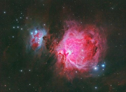 Great orion nebula in the constellation of the same name, taken with my telescope.