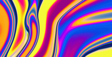 Abstract color flow retro vibrant noise texture background purple yellow blue magenta liquid paint pattern