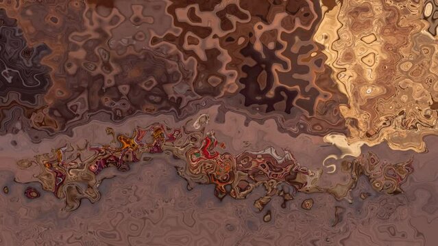 abstract animated twinkling stained background full HD seamless loop video - watercolor splotch liquid effect - color clay brown sand beige