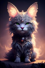 beautiful cat with cute ornaments