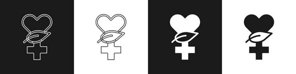 Set Ethnoscience icon isolated on black and white background. Gardening, ethnoscience and organic concept. Vector