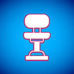 White Office chair icon isolated on blue background. Vector