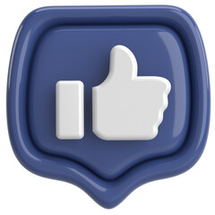 Like icon. Like button. 3D illustration.