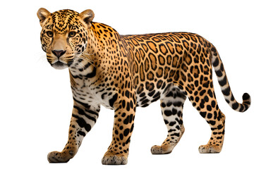 Obraz premium jaguar isolated on transparent background ,leopard wildcat clipart ,generative ai