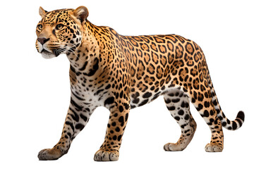 jaguar isolated on transparent background ,leopard wildcat clipart ,generative ai