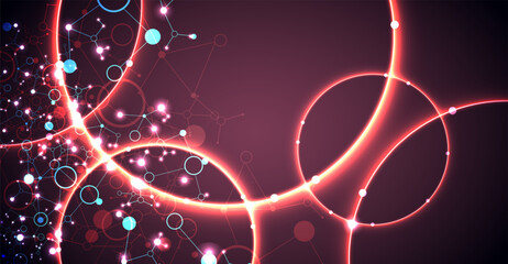 Abstract geometric background. Circle technology or science concept.