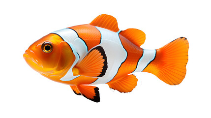 nemo sea fish isolated on transparent background ,aquarium ornamental fish png ,generative ai