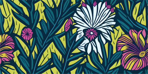 Floral Paradise, Vibrant Spring Patterns with Tropical Flowers