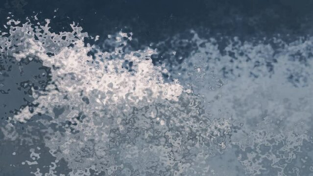 abstract animated twinkling stained background full HD seamless loop video - watercolor splotch liquid effect - color dark rainy cloud sky blue grey