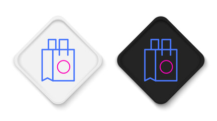 Line Paper shopping bag icon isolated on white background. Package sign. Colorful outline concept. Vector