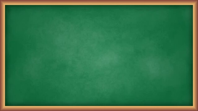 green chalkboard frame with looping texture animation, back to school concept, suitable for video explainer , 4K motion