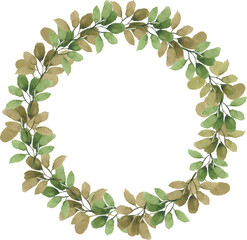 Leaf Wreath Watercolor