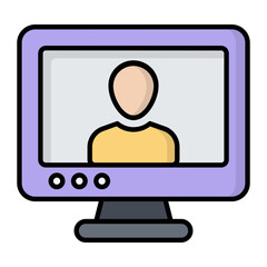 Online Help Line Color Icon