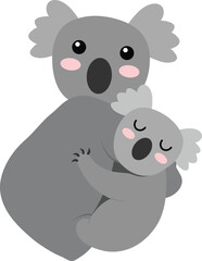 Koala bear with baby vector image