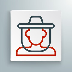 Line Beekeeper with protect hat icon isolated on white background. Special protective uniform. Colorful outline concept. Vector
