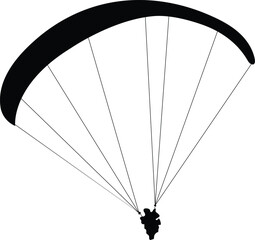 paraglider silhouette vector