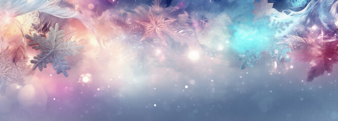 background texture blurred pastel abstract new shine year light snowflakes christmas bokeh. Generative AI.