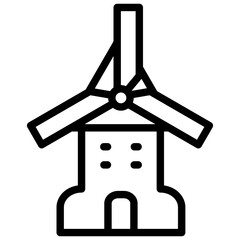 Windmill vector icon style