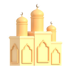 Mosque isolated on white