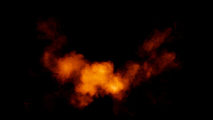 Burning fire burst infernal effect, isolated - object 3D illustration