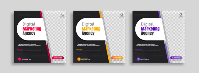 Digital marketing agency business promotion social media post template.