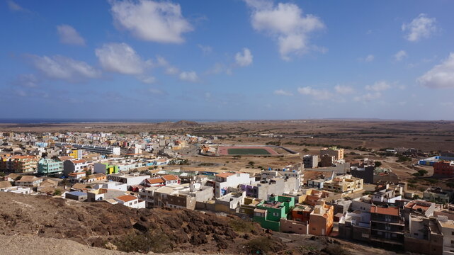 Espargos, Cape Verde. 21-01-2019. The capital and main commercial centre of the island and municipality of Sal, Cape Verde.