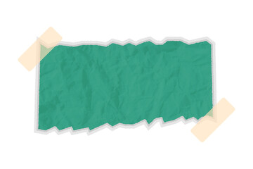 Green torn paper with adhesive tape