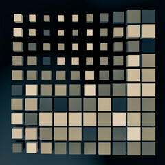 abstract cubes in a grid formation, with monochrome muted tones.