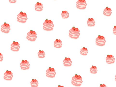 pattern of strawberry dessert and cake