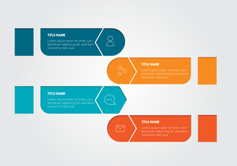 Business infographic four steps design 
